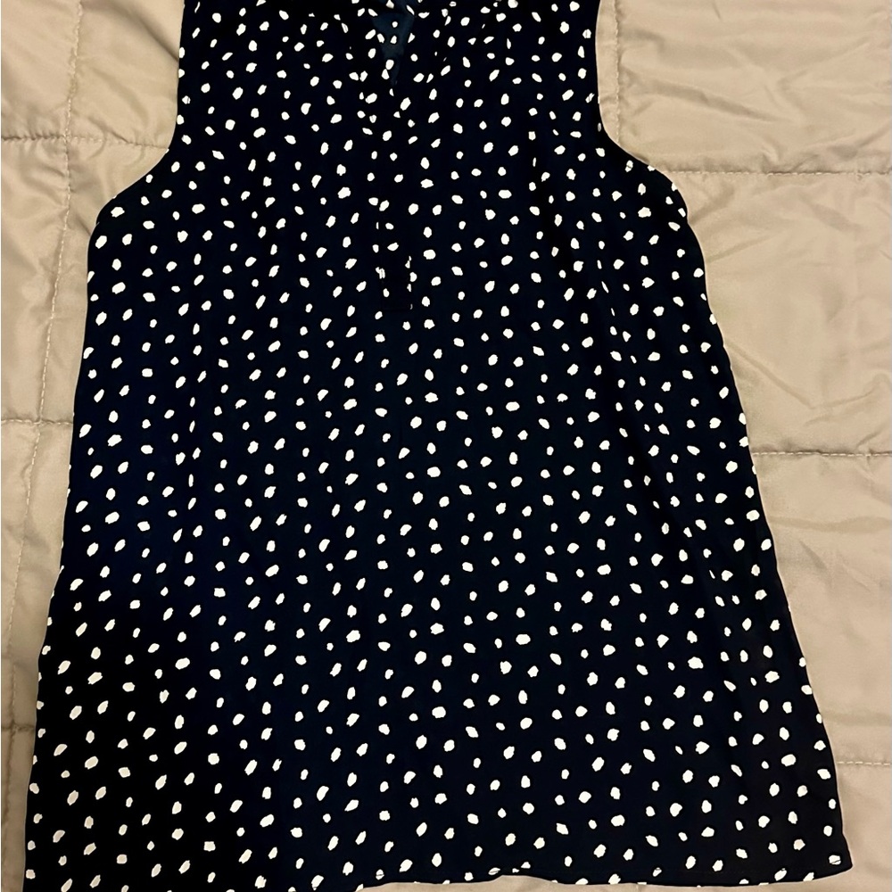 41 Hawthorn Navy and White Sleeveless Blouse